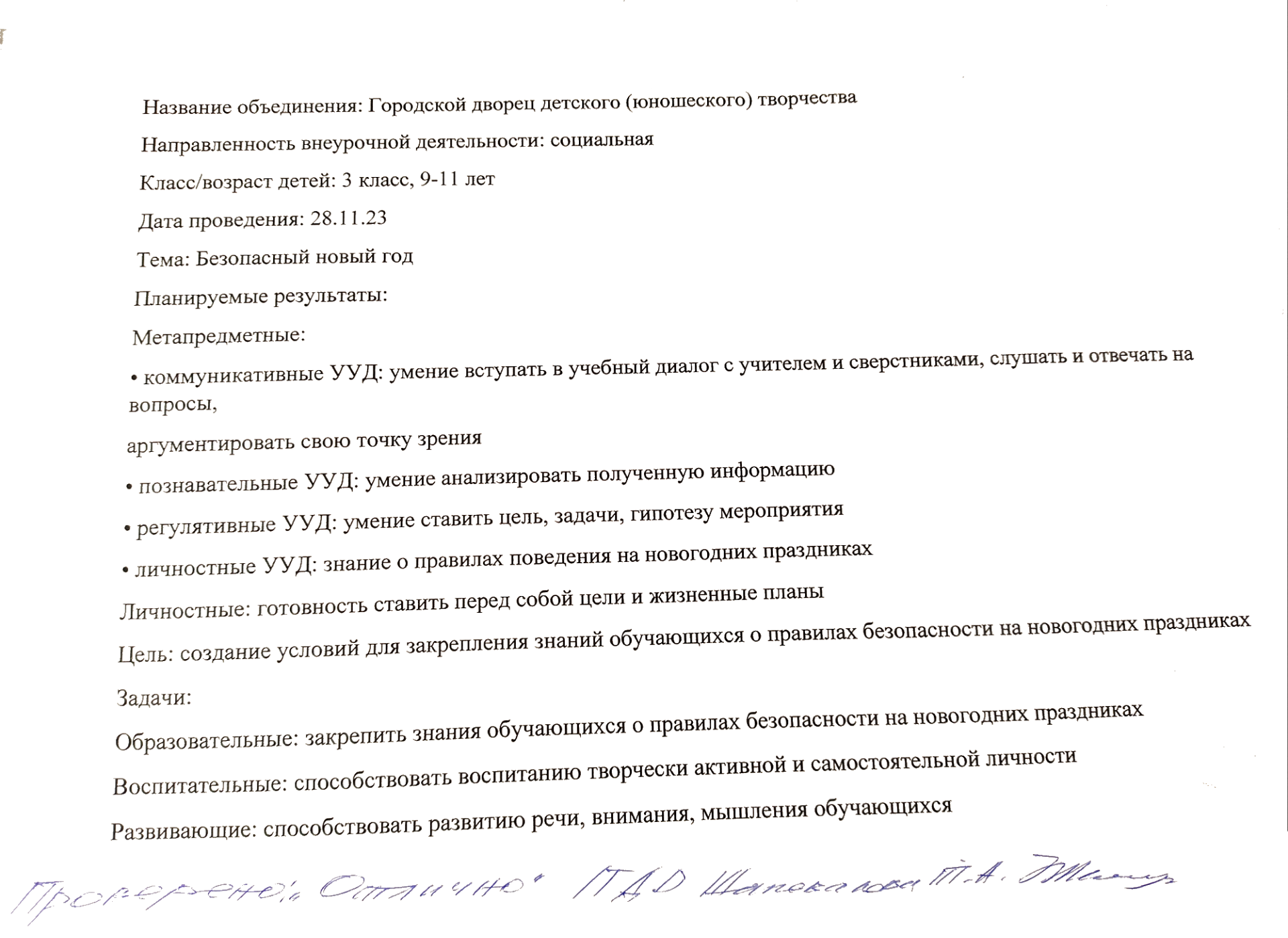 Внеурочное занятие "Безопасный Новый год"